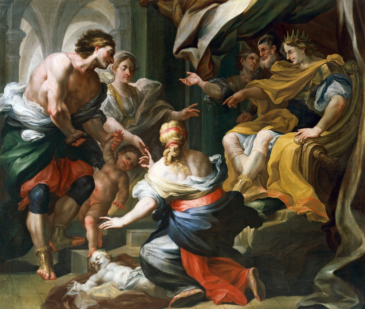 Solomonův soud od Domenica Antonia Vaccara (1678-1745), olej na plátně od Domenico Antonio Vaccaro
