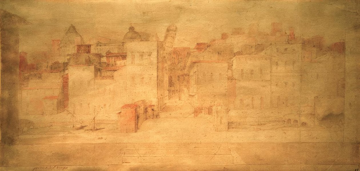 D.Beccafumi, divadelní vyhlídka s Pisou od Domenico Beccafumi
