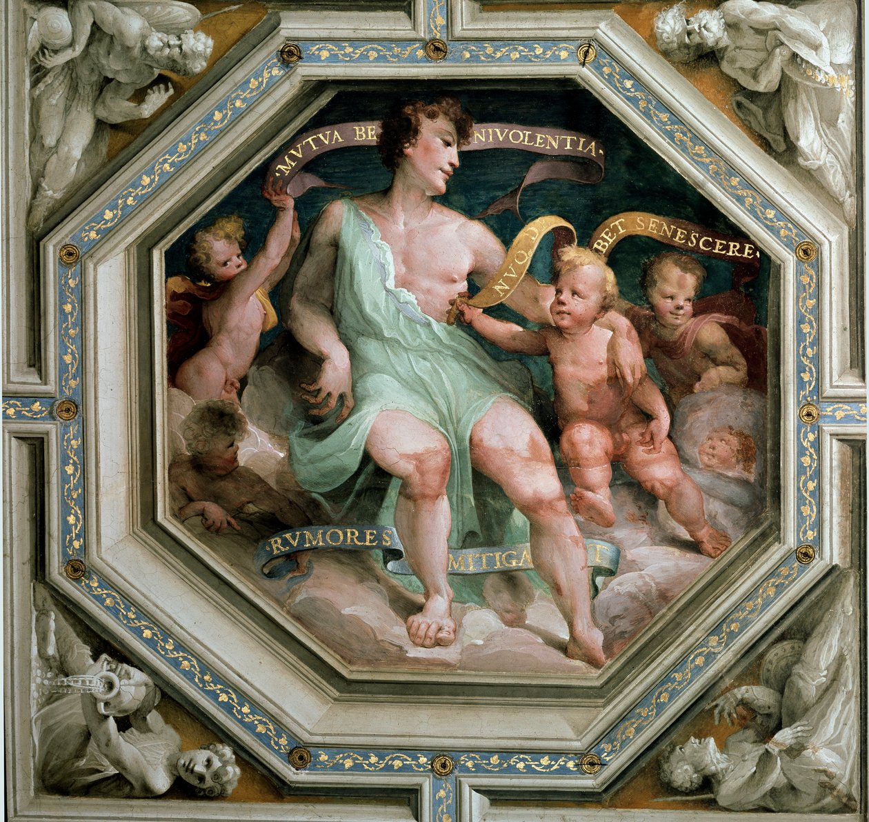 Vzájemná benevolence nebo svornost (Reciproque benevolence nebo concord). Obraz Domenica Beccafumiho (1486-1551) od Domenico Beccafumi