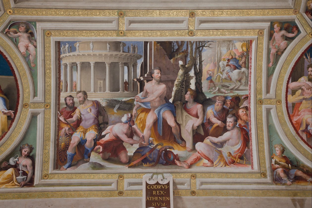 Oběť Codra, krále athénských veřejných ctností řeckých a římských hrdinů, 1529-1535 od Domenico di Pace Beccafumi  