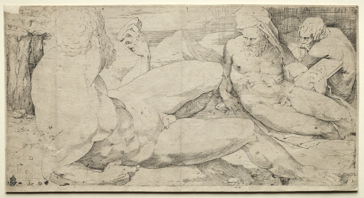 Tři mužské akty, druhá čtvrtina 1500. od Domenico Beccafumi