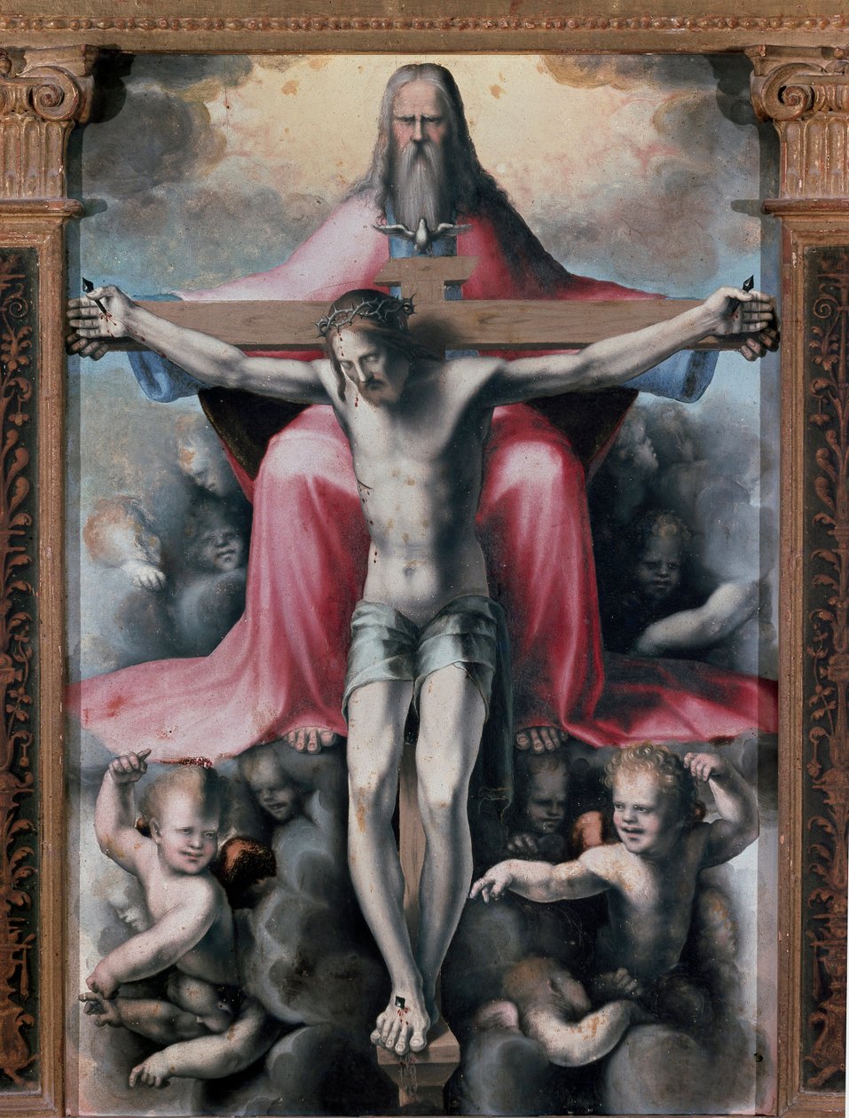 Triptych Trojice, Detail centrálního panelu: Trojice. Obraz Domenica Beccafumiho (1486-1551) od Domenico Beccafumi