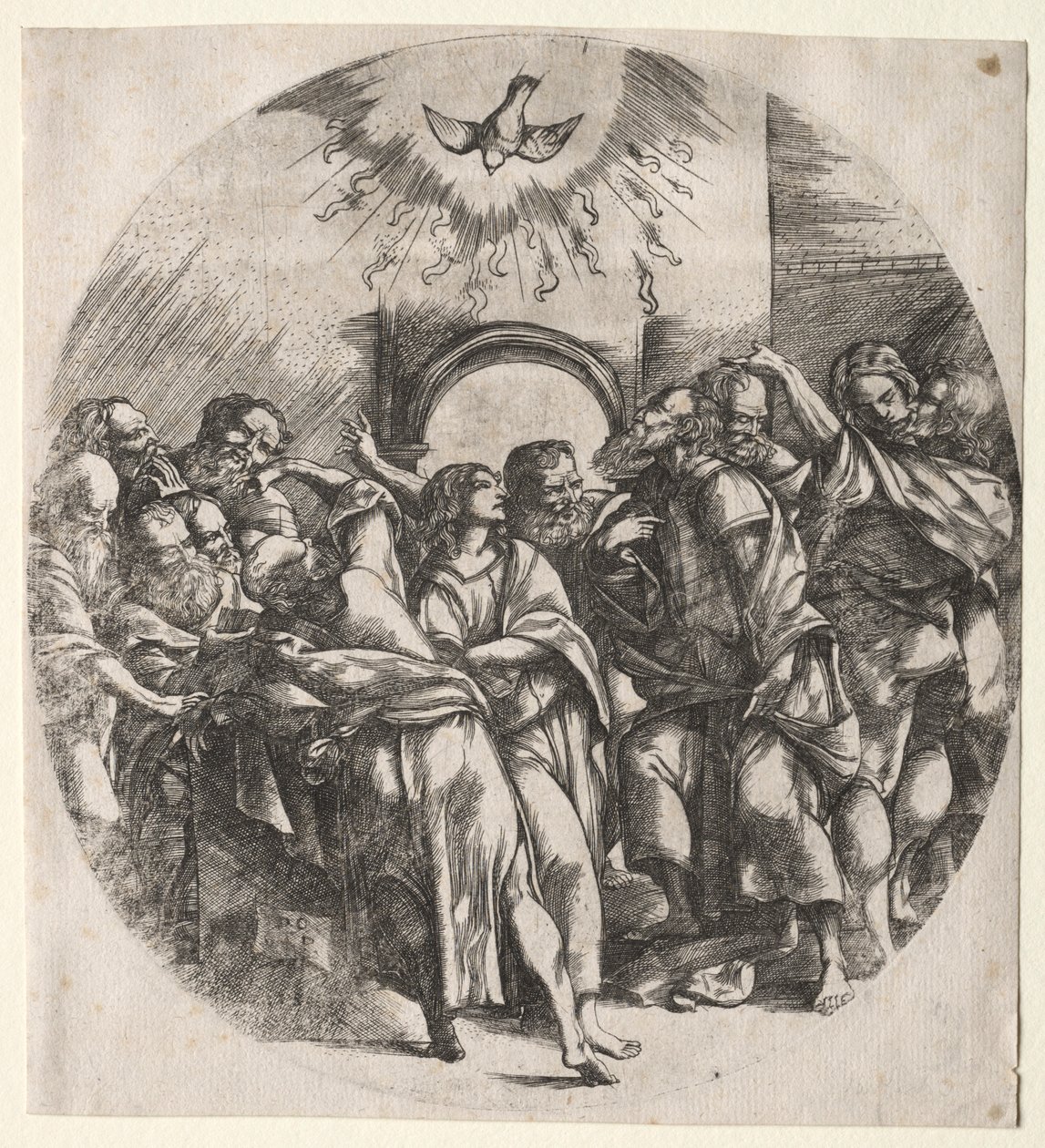 Sestoupení ducha svatého, 1518. od Domenico Campagnola