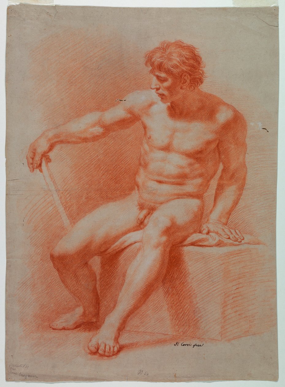 Kreslení, akt od Domenico Corvi