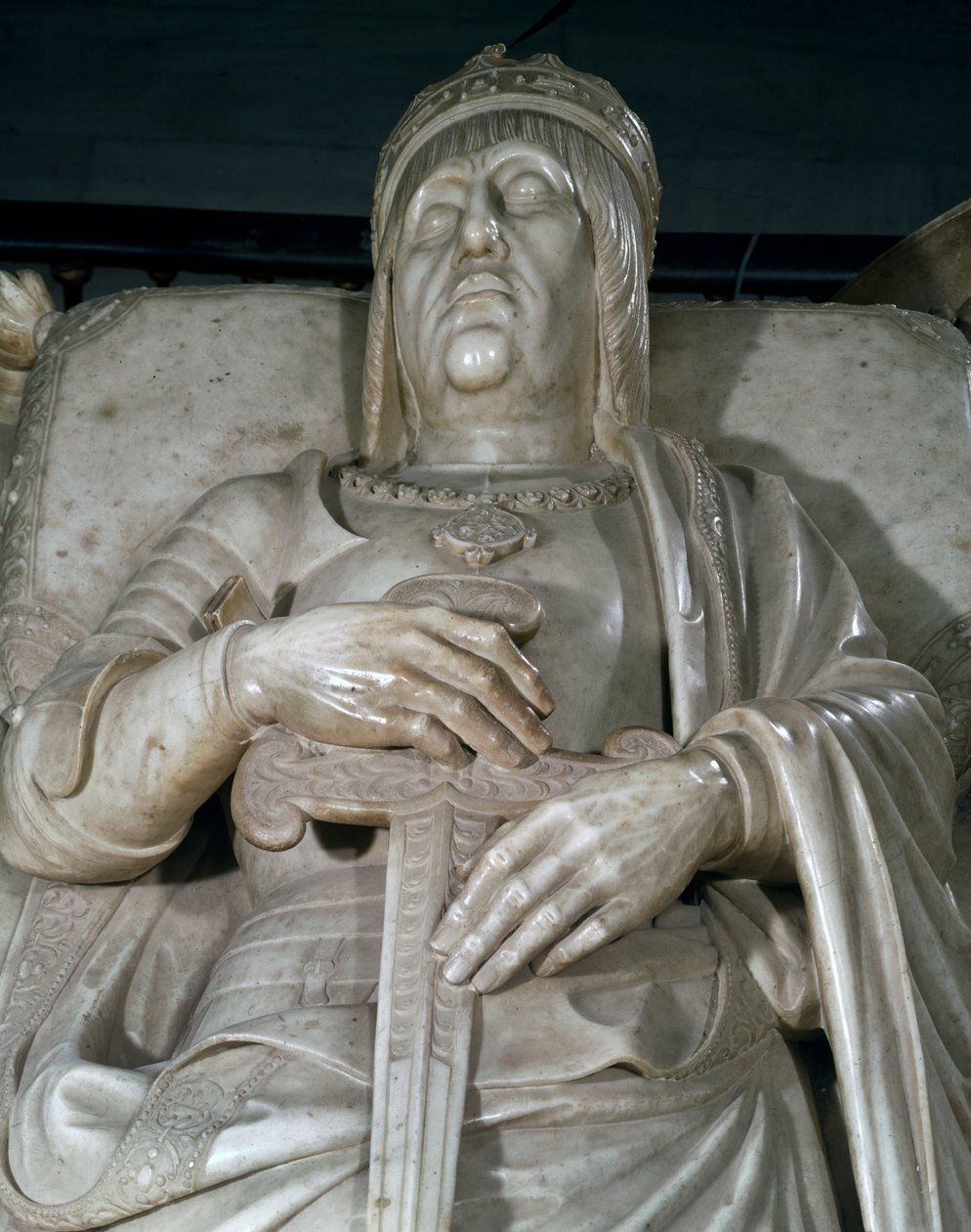 Podobizna krále, detail z hrobky katolických králů (mramor) od Domenico Fancelli
