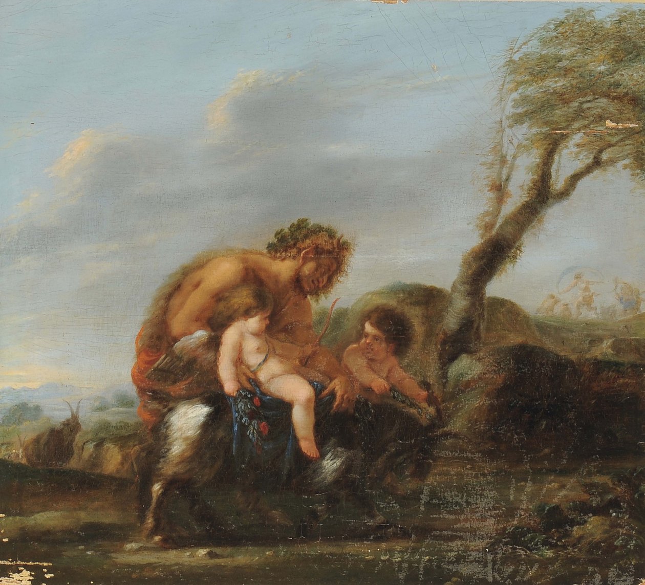 Satyr se dvěma cherubíny od Domenico Fetti