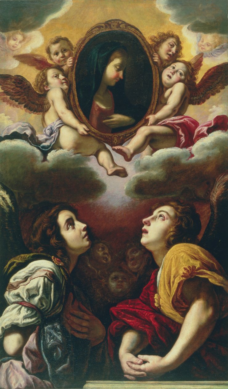 Létající a adorující andělé, 1613-4 od Domenico Fetti or Feti