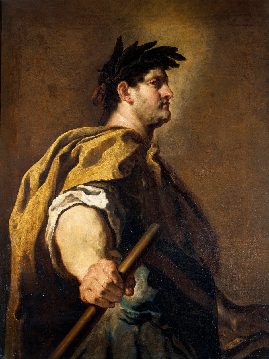 Portrét římského císaře Domitiana (Titus flavius domitianus) (51-96) Obraz Domenica Fettiho (1589-1623) 17. století Sun. 1,51x1,12 m od Domenico Fetti or Feti