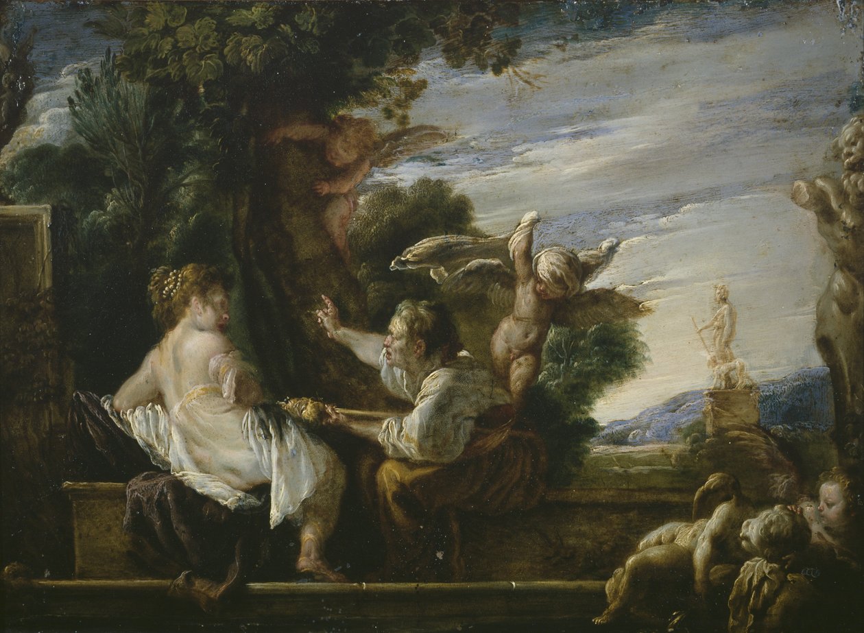 Vertumnus a Pomona, kolem 1621-23 od Domenico Fetti or Feti