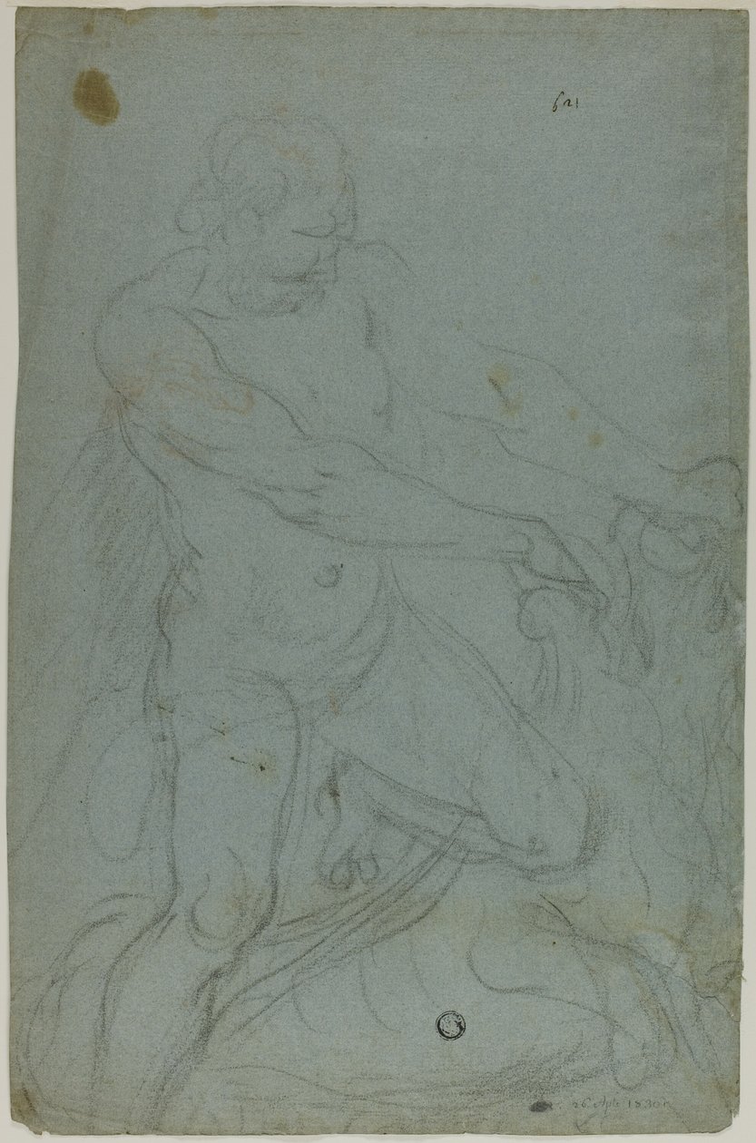 Samson a lev (recto); Panna Maria s nataženou pravou paží (verze) od Domenico Fiasella