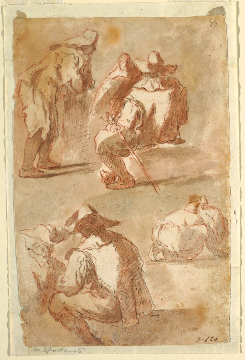 Figurální studie od Domenico Gargiulo, called Micco Spadaro