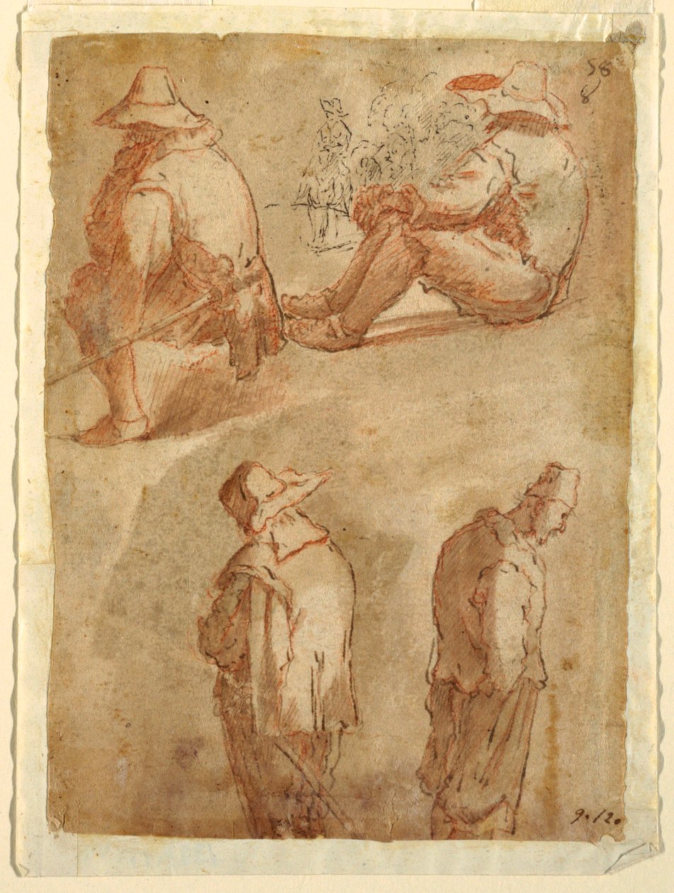 Figurální studie pěti mužů od Domenico Gargiulo, called Micco Spadaro