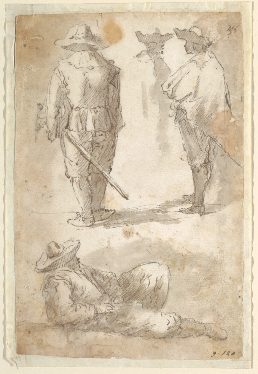 Figurální studie vojáků od Domenico Gargiulo, called Micco Spadaro