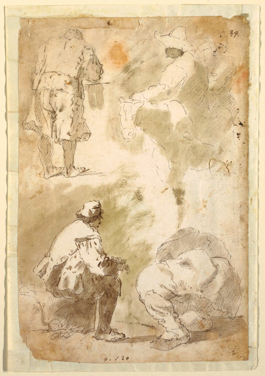 Pět mužů od Domenico Gargiulo, called Micco Spadaro