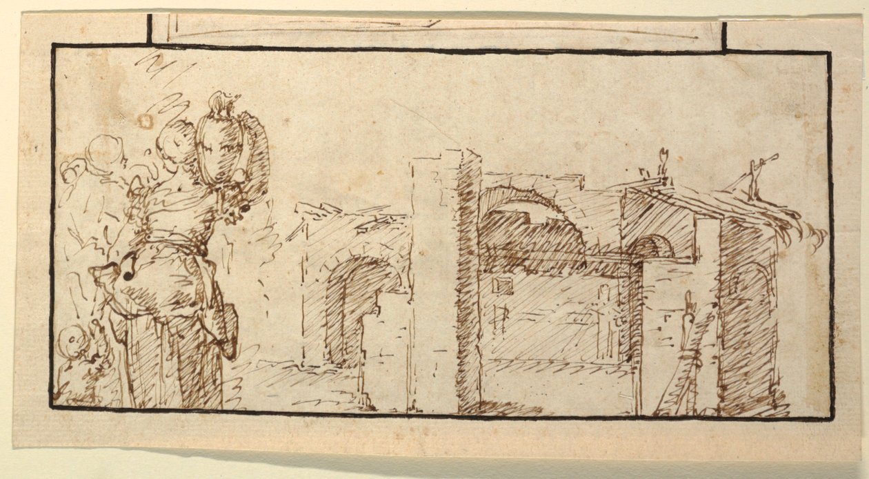 Žena s vodou od Domenico Gargiulo, called Micco Spadaro