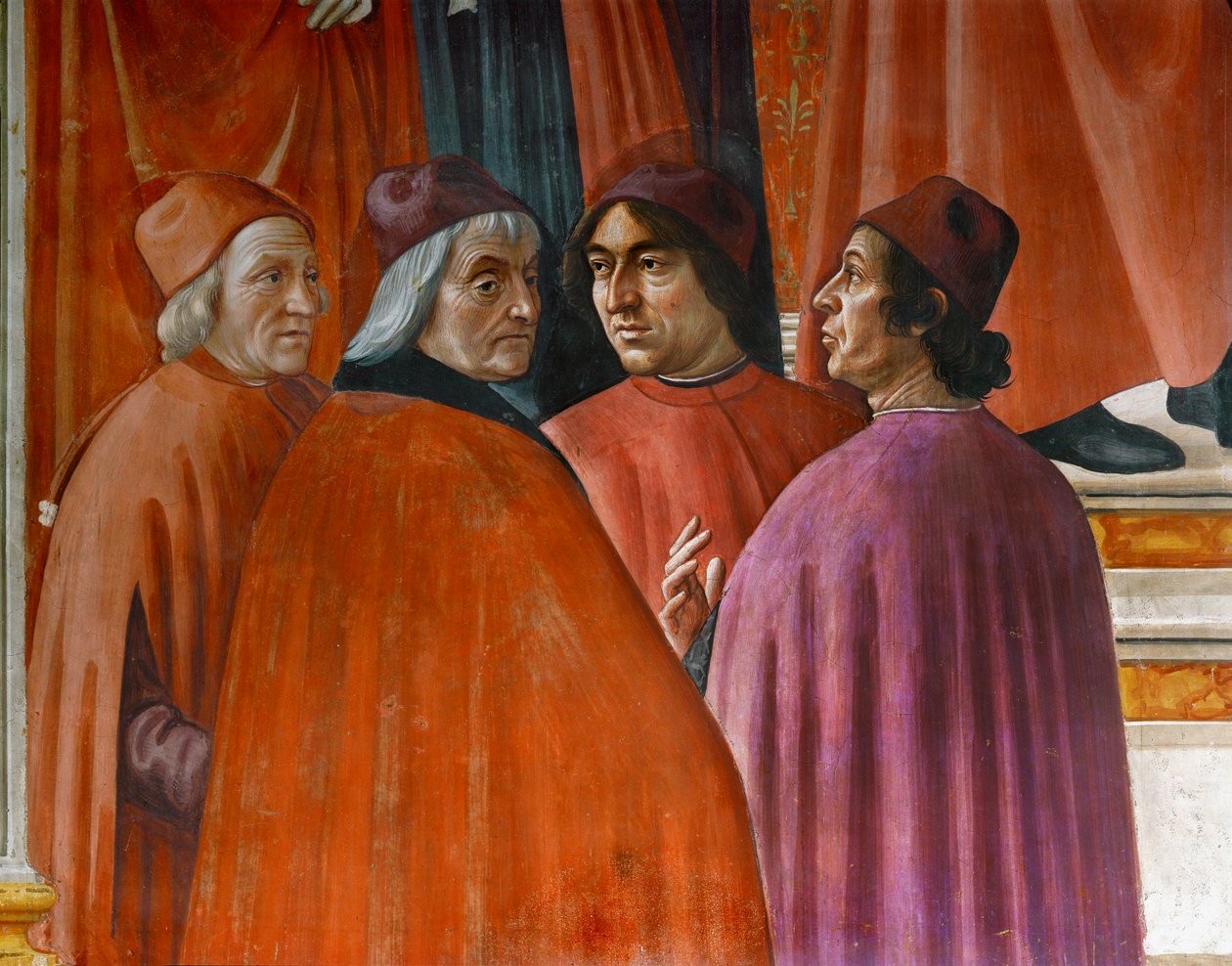 Zvěstování Zachariášovi (nástěnná malba) od Domenico Ghirlandaio