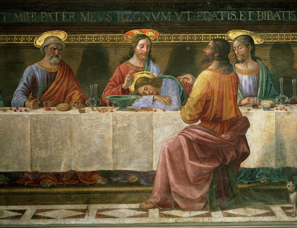 Detail z Poslední večeře od Domenico Ghirlandaio