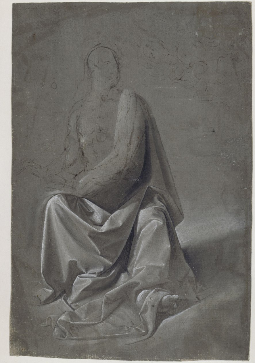 Studie drapérie (případně studie roucha evangelisty Matouše) od Domenico Ghirlandaio
