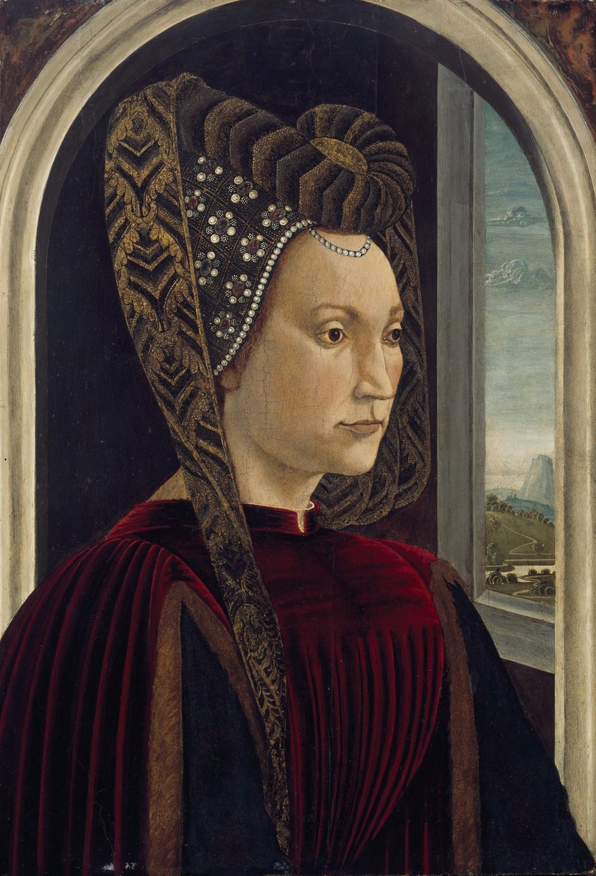Italsky: Předpokládaný portrét Klarisy Orsiniové, manželky Lorenza Nádherného Předpokládaný portrét Klarisy Orsiniové (1453-1488), manželky Lorenza Nádherného od Domenico Ghirlandaio