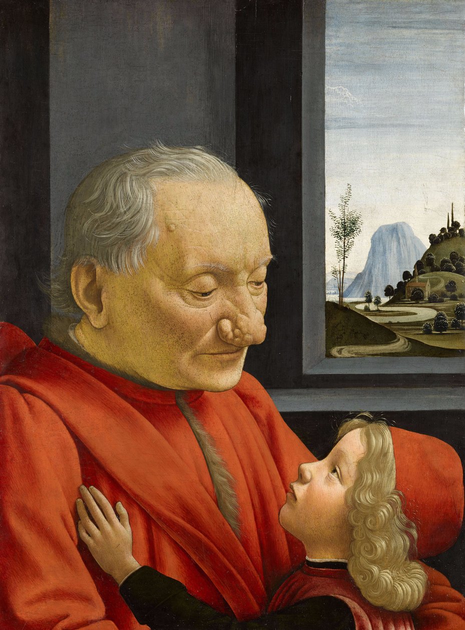 Italsky: Ritratto di vecchio con nipote Starý muž a jeho vnuk od Domenico Ghirlandaio