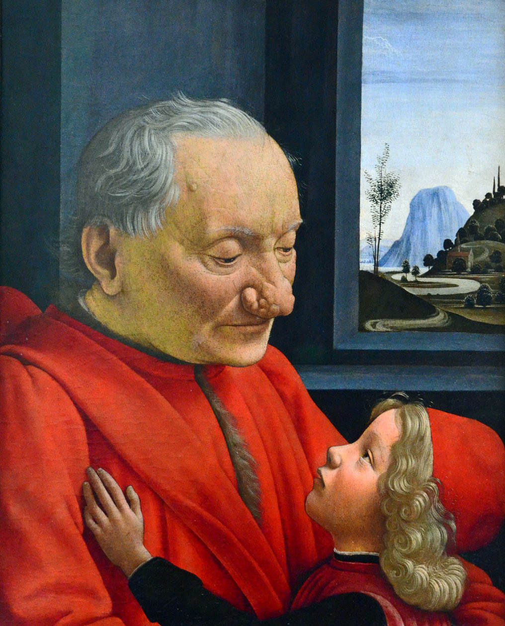 Italsky: Ritratto di vecchio con nipote Starý muž a jeho vnuk od Domenico Ghirlandaio