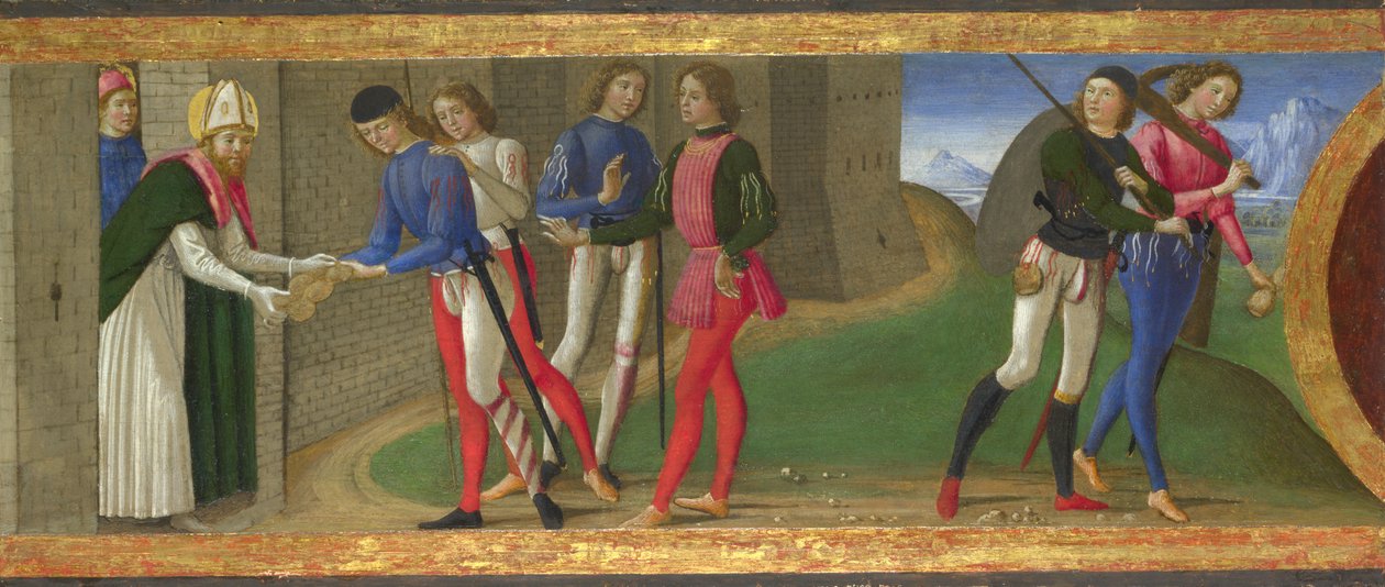 Legenda o svatých Justovi a Klementovi z Volterry, cca 1479 od Domenico Ghirlandaio