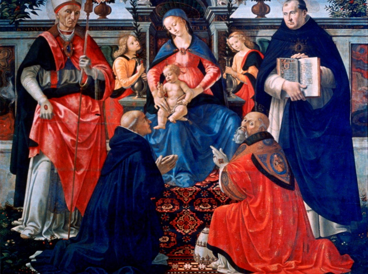 Madona s dítětem na trůn se Svatými, 1483 od Domenico Ghirlandaio