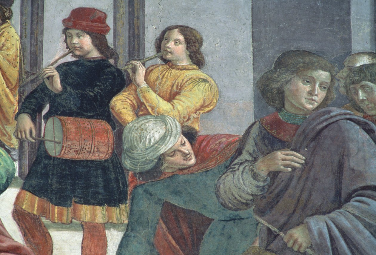 Hudebníci, ze svatby Panny od Domenico Ghirlandaio