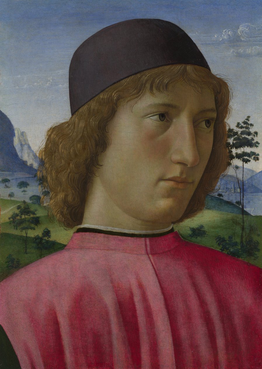 Portrét mladého muže v červeném, cca 1485 od Domenico Ghirlandaio