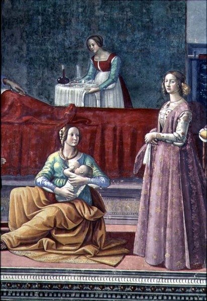 Svatá Alžběta a Jan Křtitel, od Narození svatého Jana Křtitele od Domenico Ghirlandaio