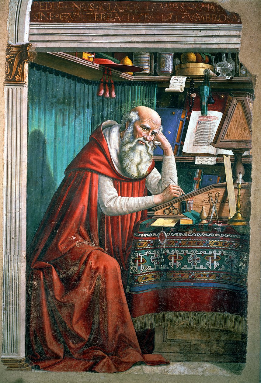 Sv. Jeroným ve své studii, 1480 detail 99655 od Domenico Ghirlandaio