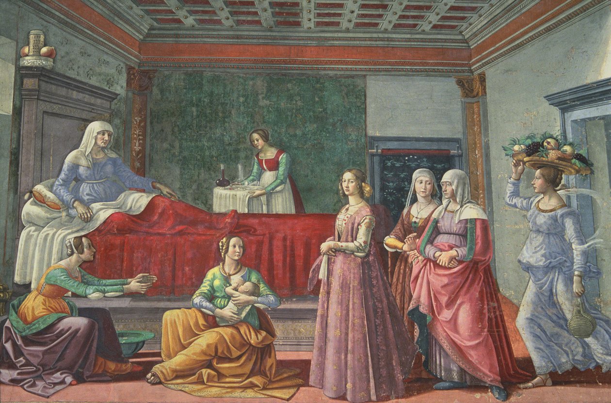 Narození svatého Jana Křtitele od Domenico Ghirlandaio