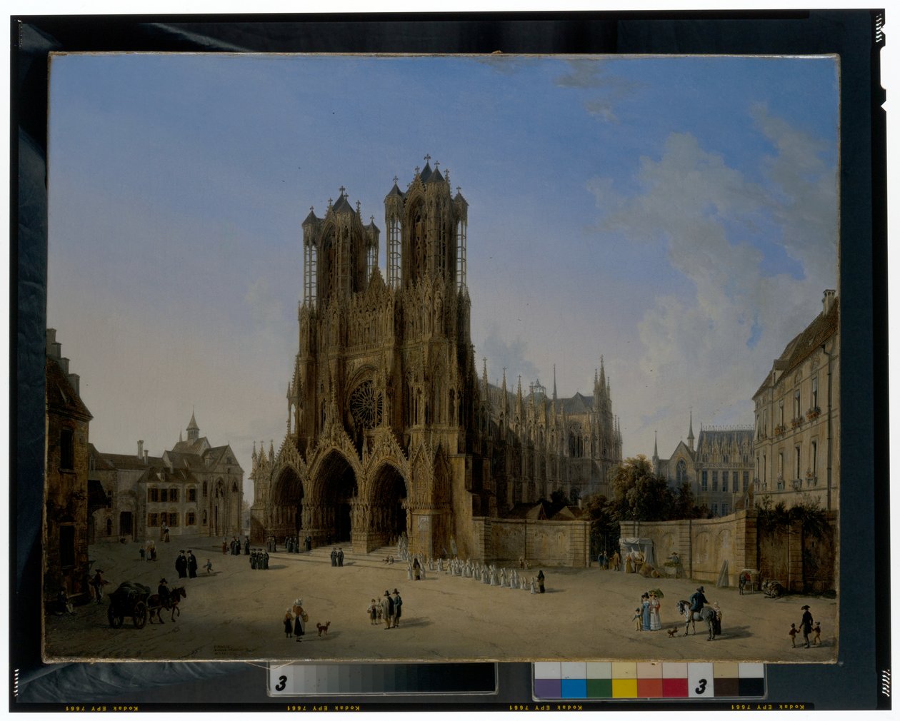 Katedrála Notre-Dame, Rheims s průvodem komunikantů od Domenico II Quaglio