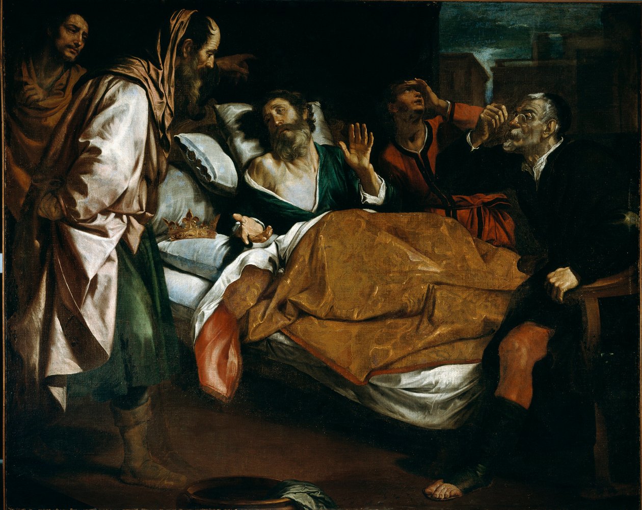 Smrt proroka Ezechiela Obraz Domenica Fiasella dit il Sarzana (1589-1669) Galleria di Palazzo Bianco ze 17. století, Genes od Domenico Il Sarzana Fiasella