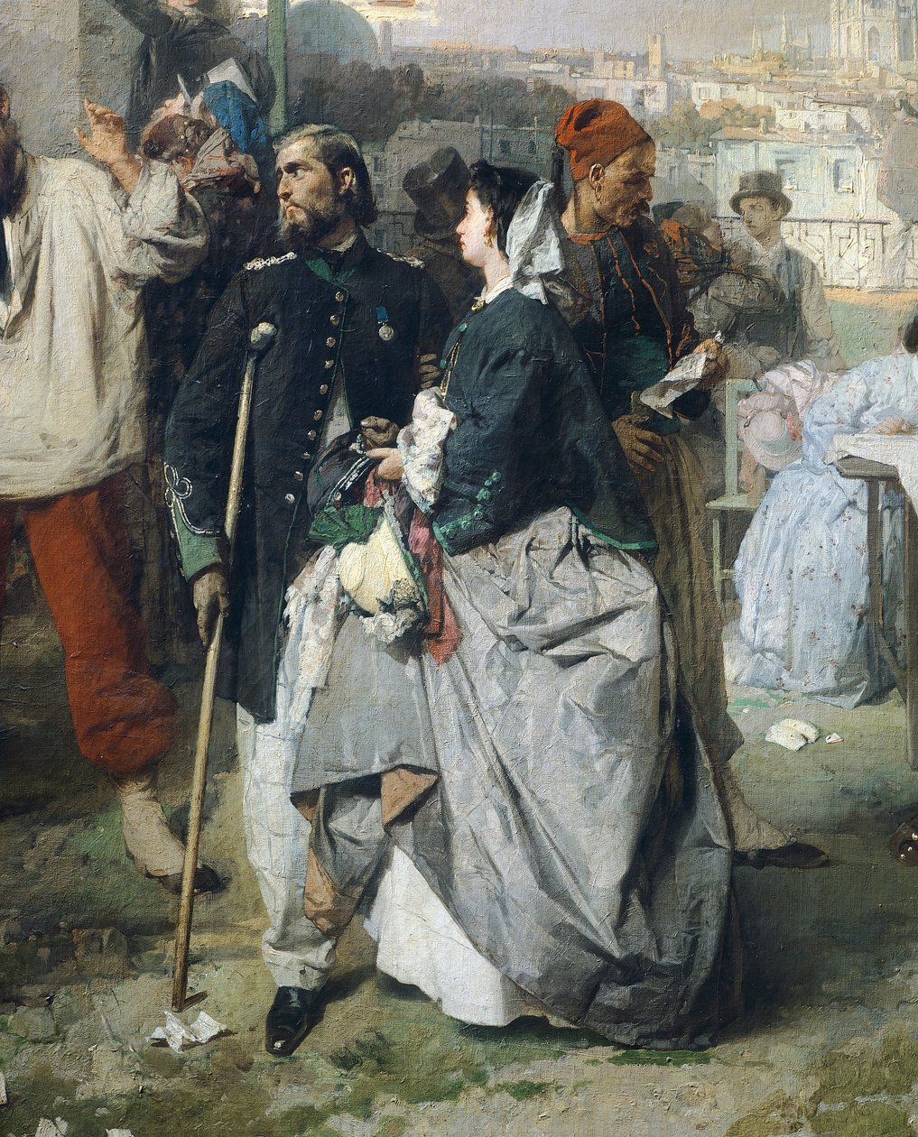 Zprávy o míru ve Villafrance, Domenico Induno, detail od Domenico Induno