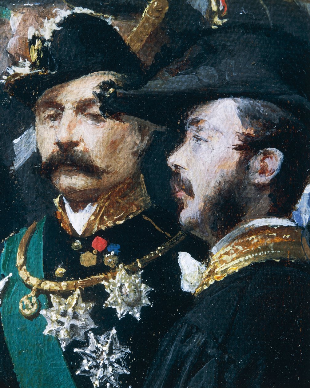 Položení základního kamene Galleria Vittorio Emanuele v Miláně, Domenico Induno, detail, olej na plátně od Domenico Induno