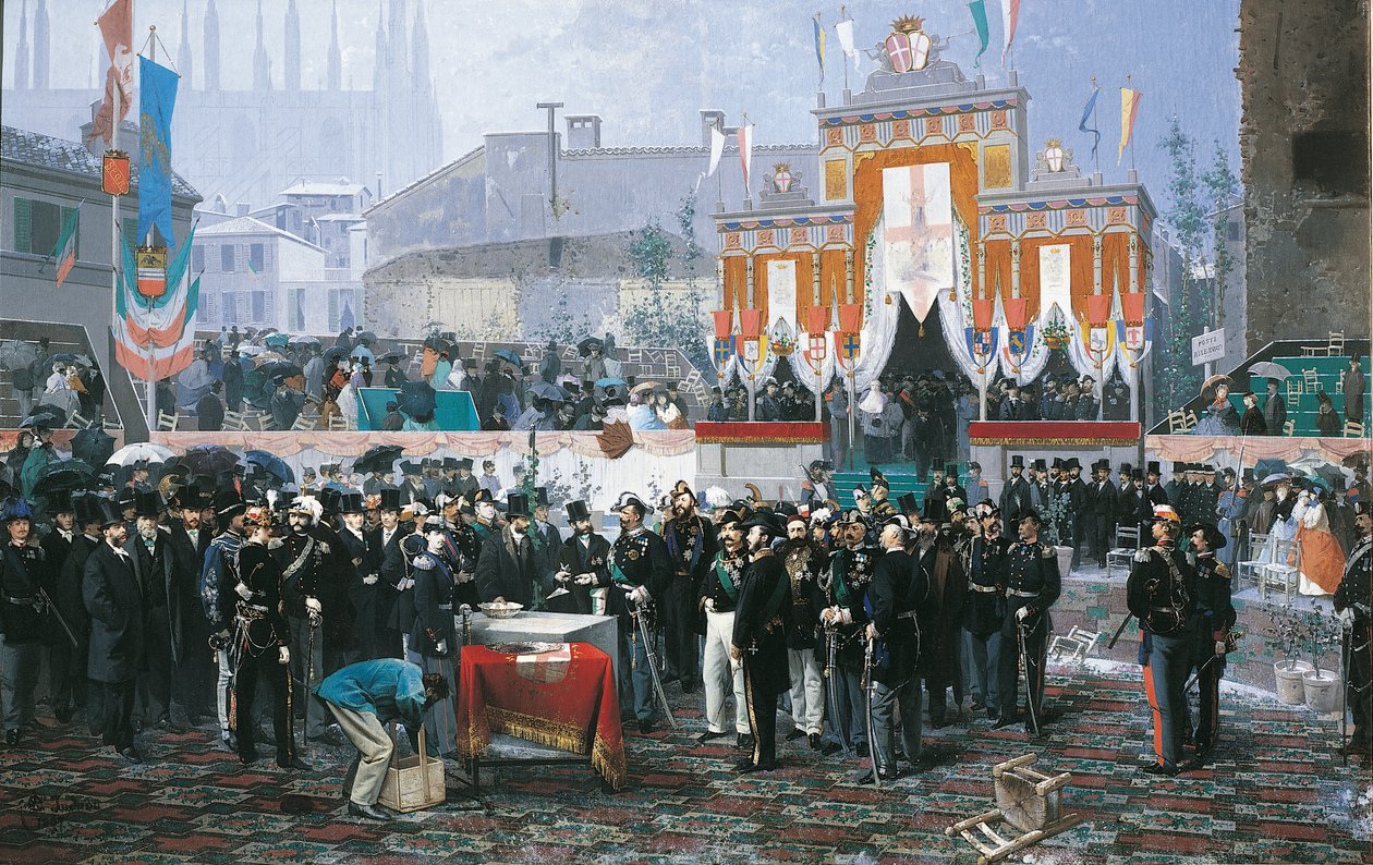 Položení základního kamene Galleria Vittorio Emanuele v Miláně, Domenico Induno od Domenico Induno
