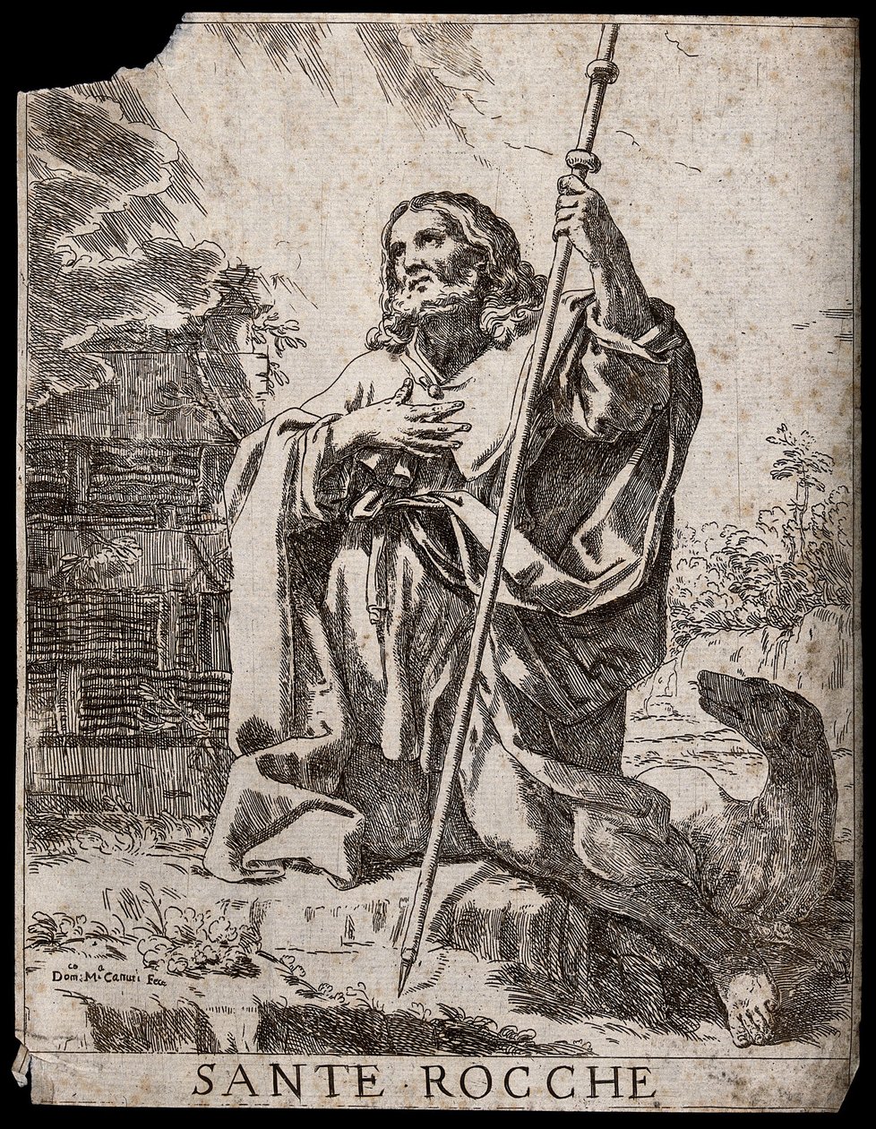 Svatý Roch. Lept od D. M. Canutiho. od Domenico Maria Canuti