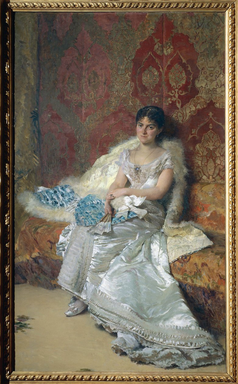 Portrét paní Theresy Oneto svetr, Domenico Morelli od Domenico Morelli