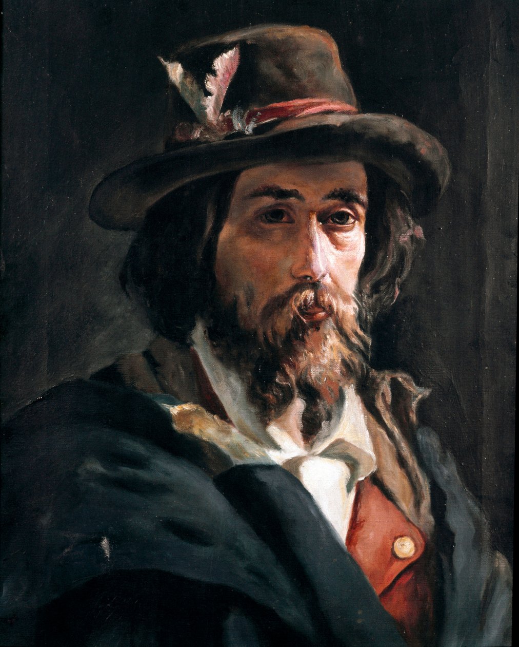 Risorgimento: "" Portrét Francesca Nulla (1825-1863), italského patriota a poručíka armády Giuseppe Garibaldiho "" Obraz Domenica Morelliho (1826-1901) Soukromá sbírka od Domenico Morelli