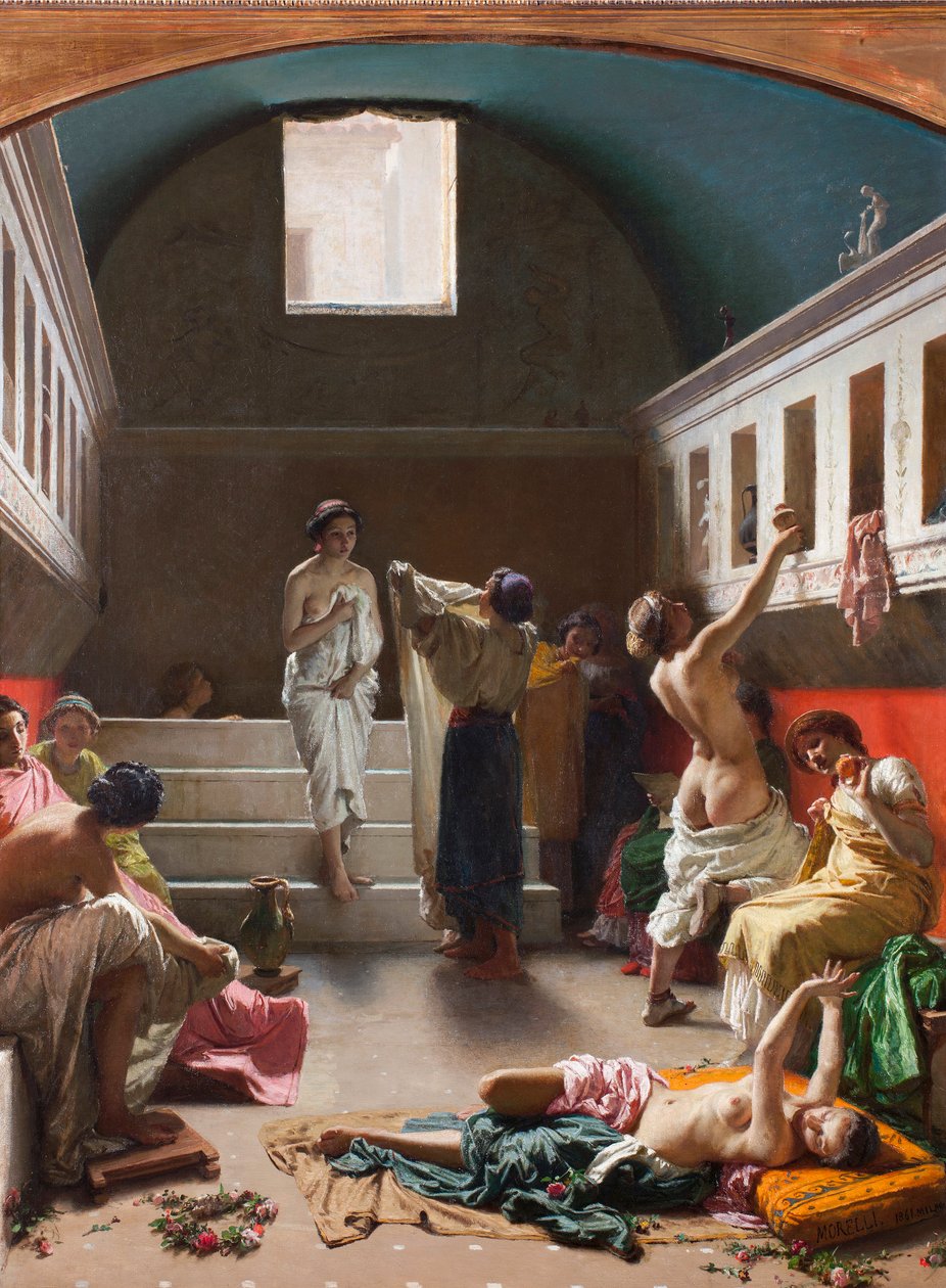 Pompejské lázně - Peinture de Domenico Morelli (1826-1901) od Domenico Morelli
