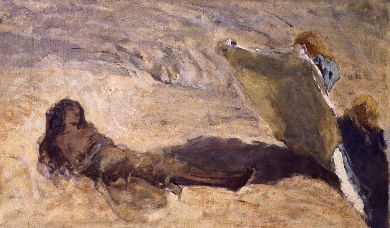 Tělo Marie Egyptské nalezeno anděly od Domenico Morelli