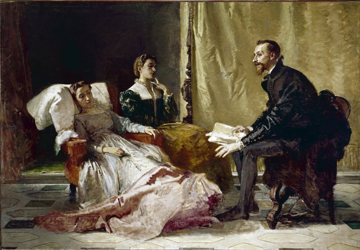 Torquato Tasso čte Jeruzalém osvobozený do Eleonory d