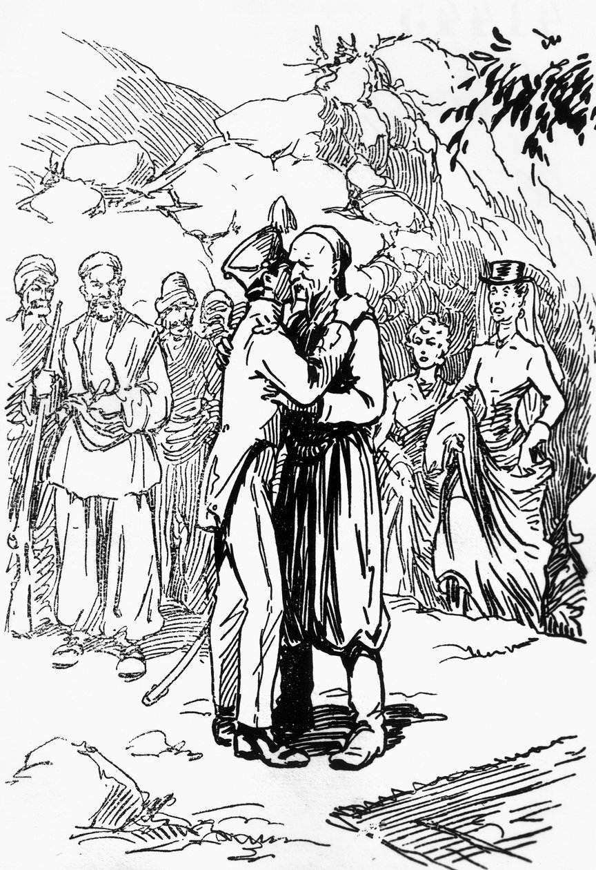 Ilustrace Domenica Natoliho (1885-1968) k románu Edmonda About (1828-1885) Král hor. od Domenico Natoli