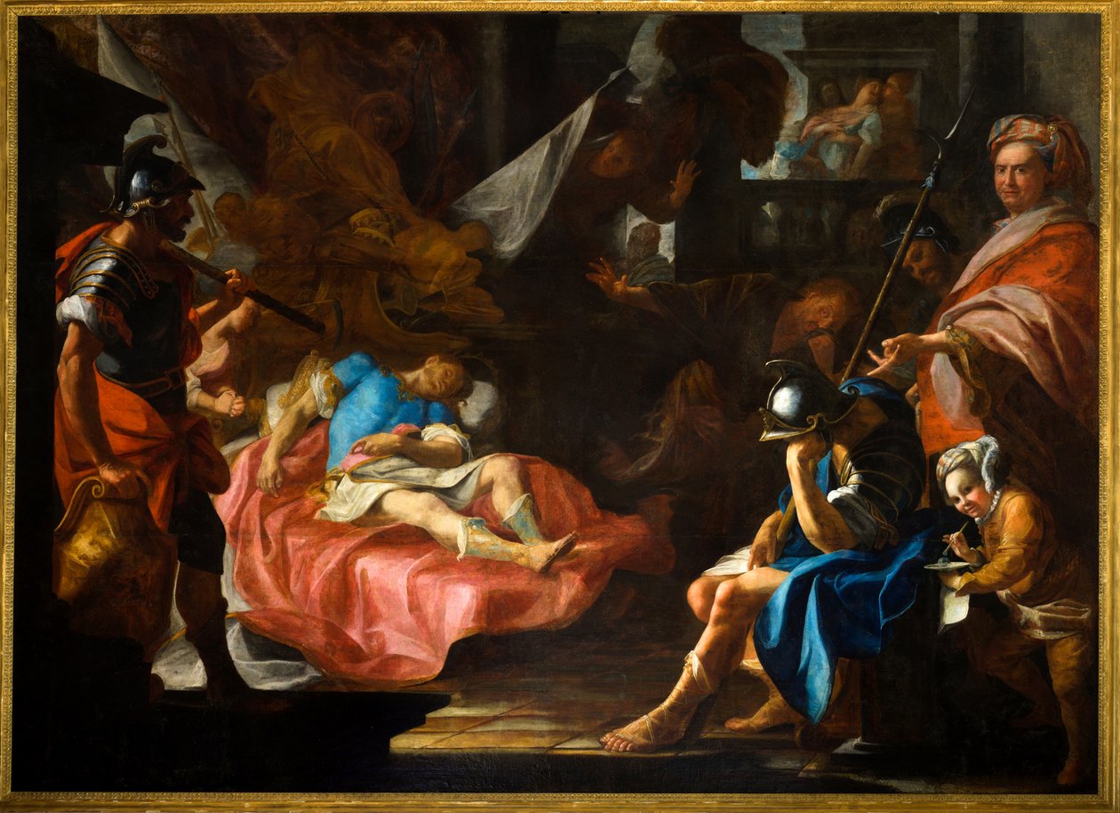 Smrt Germanica, kolem 1730-40 (olej na plátně) od Domenico Parodi