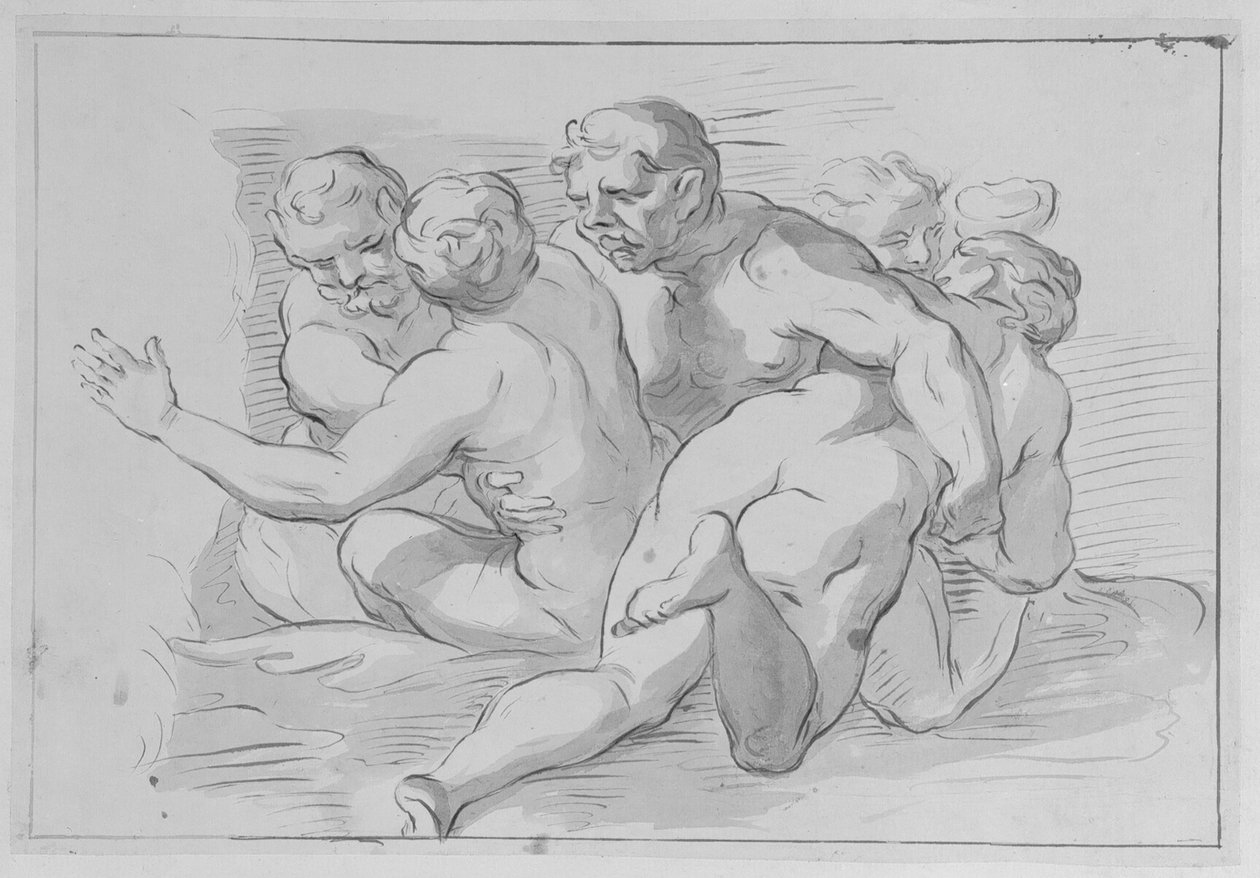 Skupina nymf a satyrů od Domenico Parodi