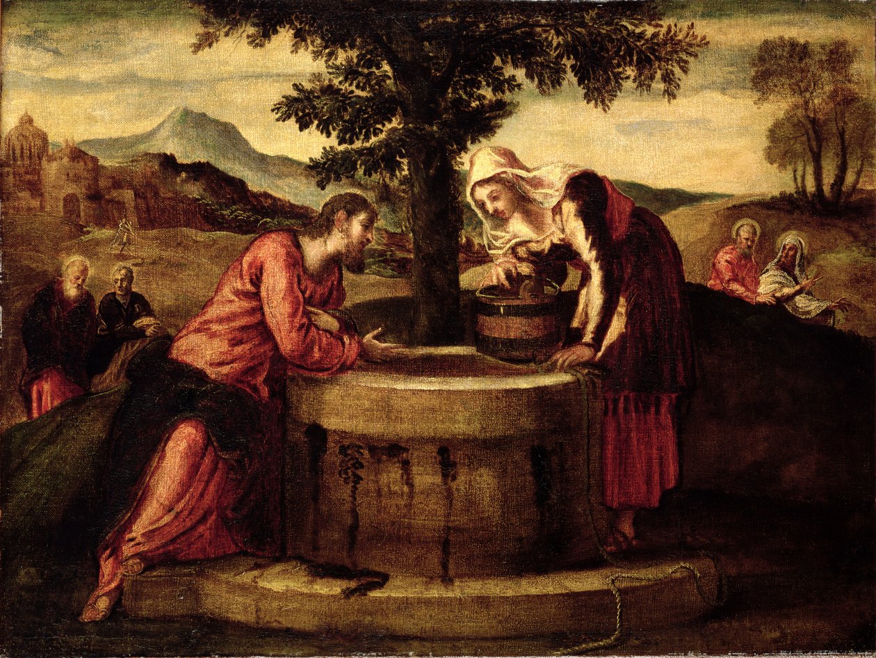 Kristus a žena Samaří od Domenico Robusti Tintoretto