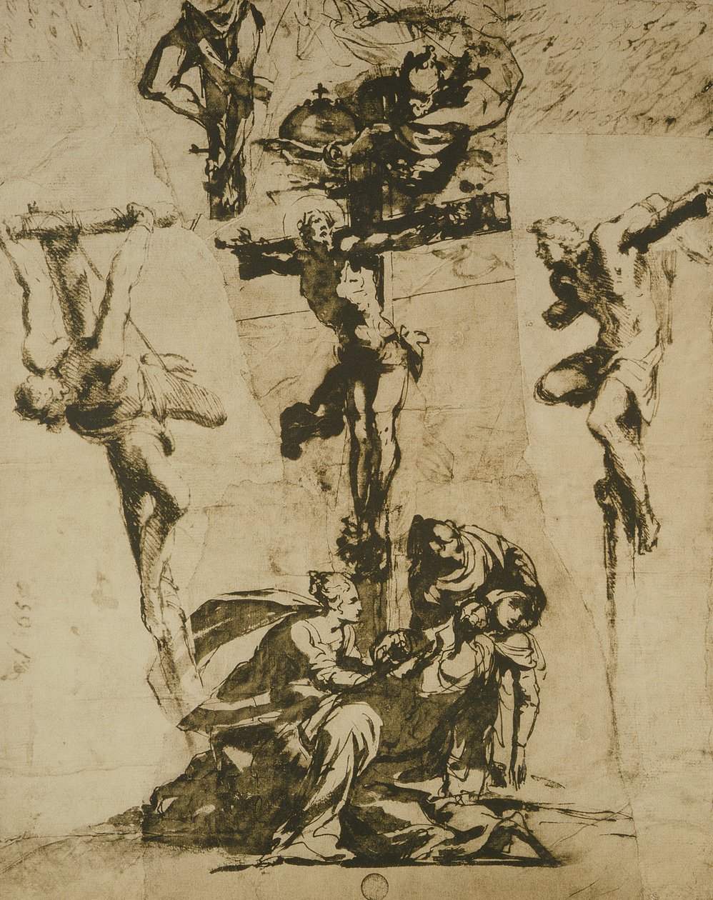 Studie o ukřižování a omdlévající panně od Domenico Robusti Tintoretto