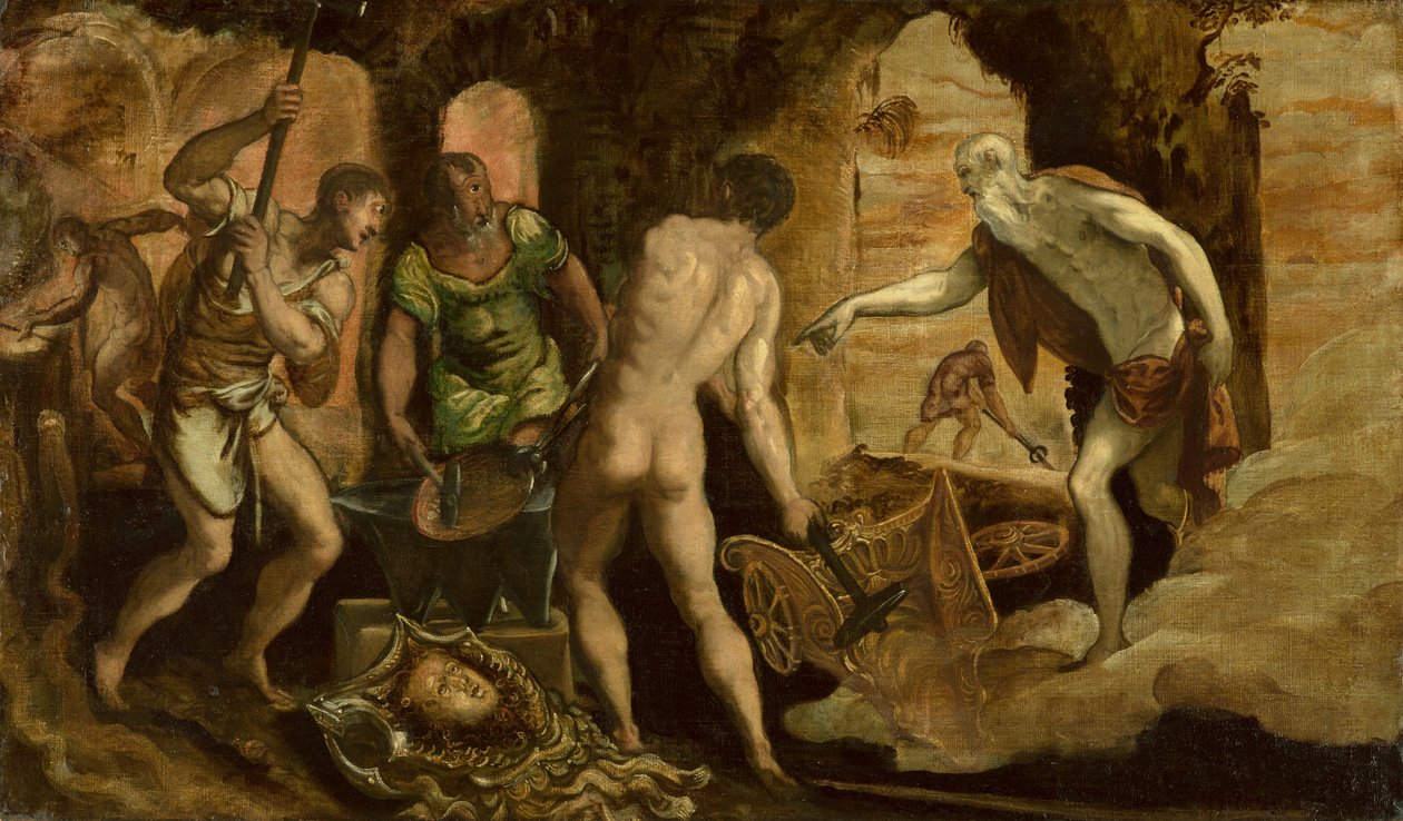 The Forge of Vulcan, cca 1544-1548 (olej na plátně) od Domenico Robusti Tintoretto