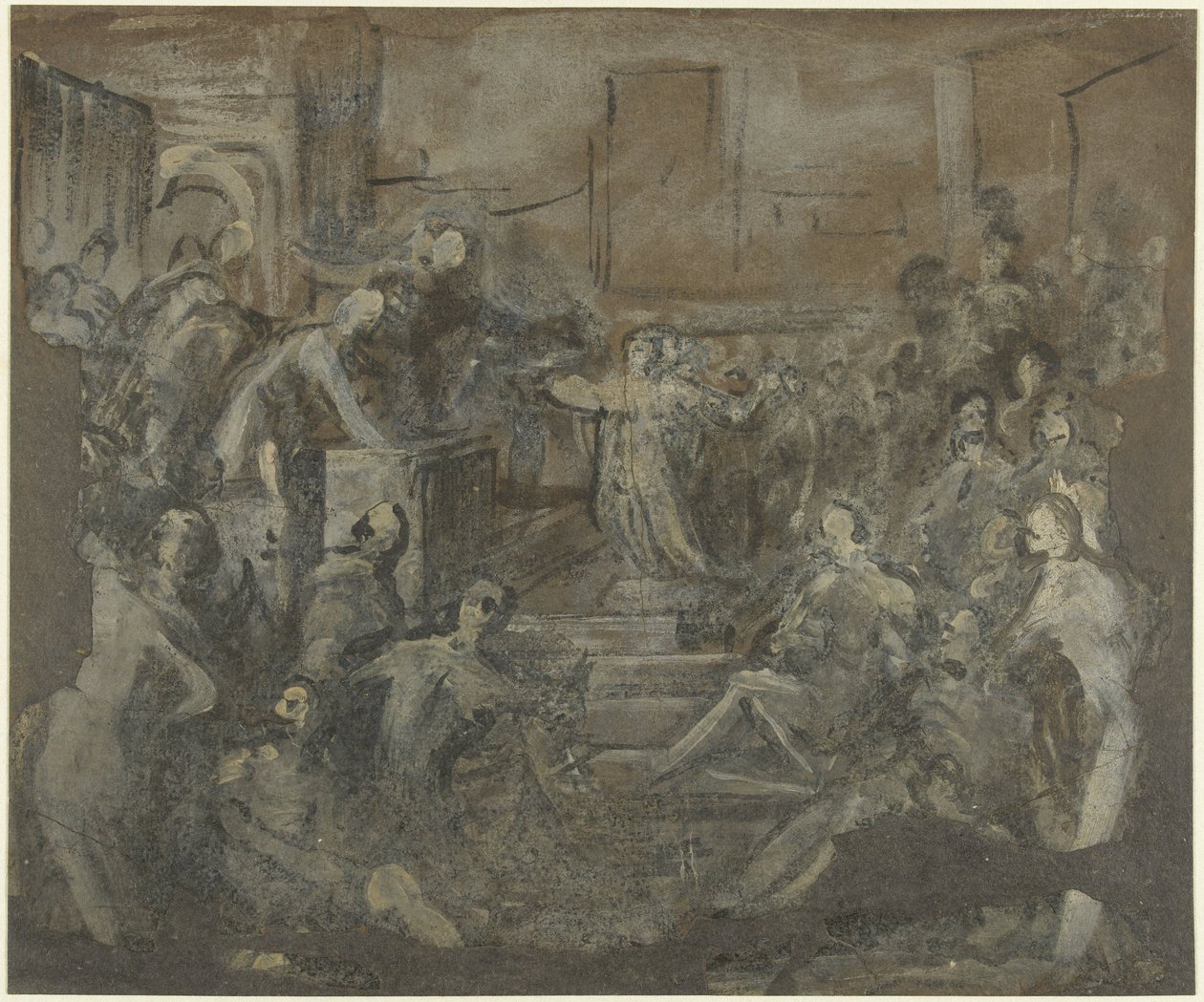 Svatá Kateřina v diskusi se zákoníky od Domenico Tintoretto
